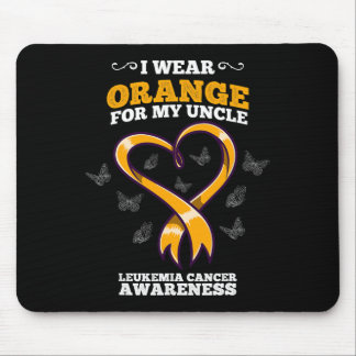 I Wear Orange Uncle Leukaemia Cancer Awareness Blo Mouse Mat
