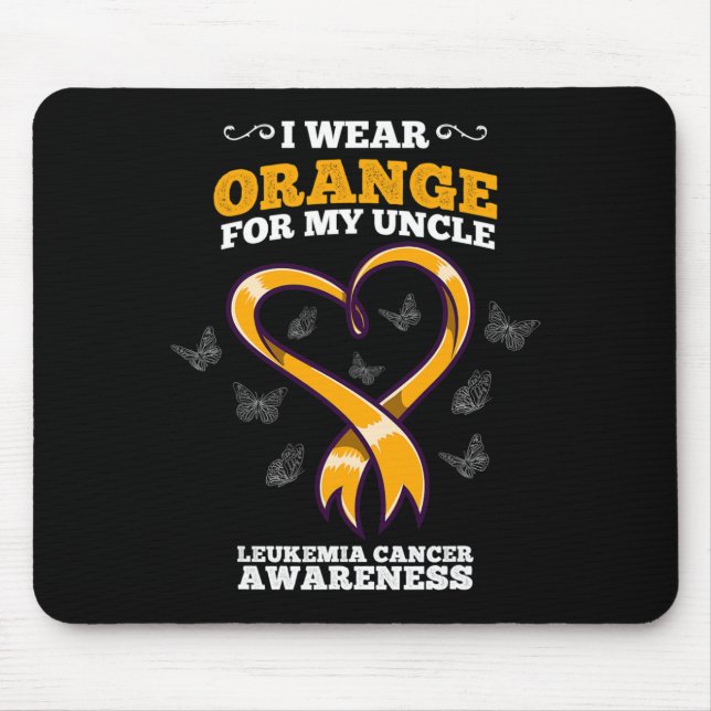 I Wear Orange Uncle Leukaemia Cancer Awareness Blo Mouse Mat (Front)