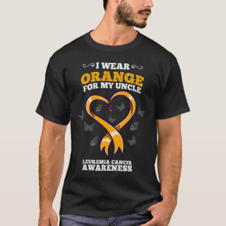 I Wear Orange Uncle Leukaemia Cancer Awareness Blo T-Shirt