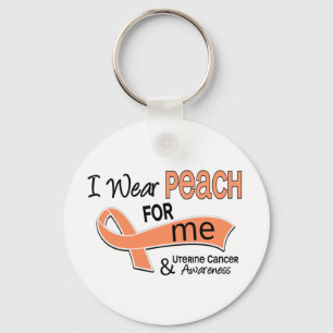 I Wear Peach 42 Me Uterine Cancer Key Ring