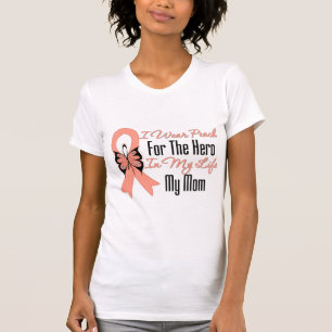 I Wear Peach For The Hero in My Life...My Mum T-Shirt