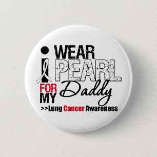 I Wear Pearl Ribbon For My Daddy 6 Cm Round Badge