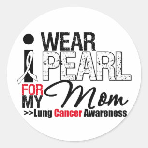 I Wear Pearl Ribbon For My Mum Classic Round Sticker