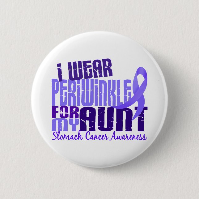 I Wear Periwinkle Aunt 6.4 Stomach Cancer 6 Cm Round Badge (Front)