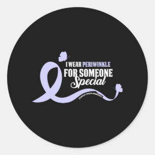 I Wear Periwinkle Stomach Cancer Awareness Ribbon Classic Round Sticker