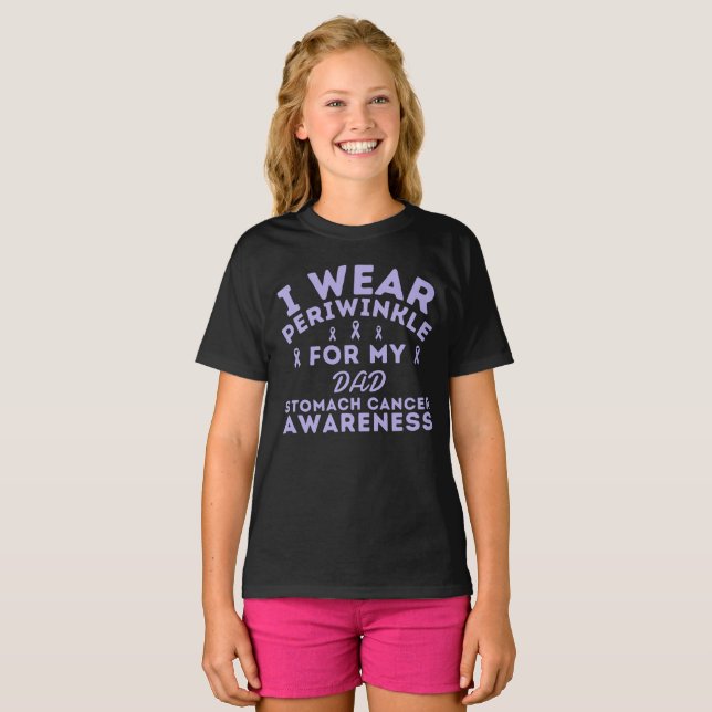 I Wear Periwinkle Stomach Cancer Customise T-Shirt (Front Full)