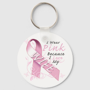 I Wear Pink Because I Love My Wife Key Ring