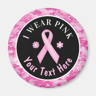 I Wear Pink Breast Cancer Awareness Camouflage Mag Magnet
