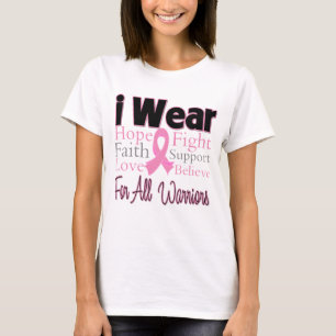 I Wear Pink Collage For All Warriors Breast Cancer T-Shirt