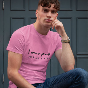 I Wear Pink Custom Name Cancer Support T-Shirt