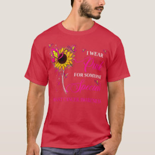 I Wear Pink For Breast Cancer Awareness Sunflower T-Shirt
