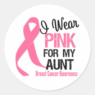 I Wear Pink For My Aunt Classic Round Sticker