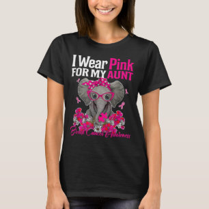 I Wear Pink For My Aunt Elephant Breast Cancer Awa T-Shirt