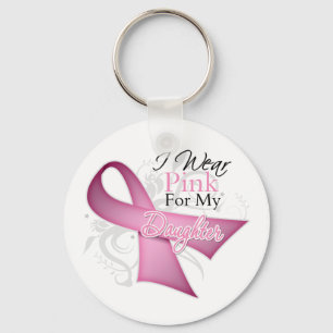 I Wear Pink For My Daughter Breast Cancer Key Ring