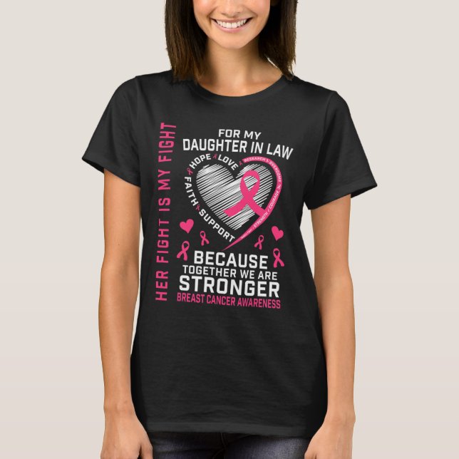 I Wear Pink For My Daughter In Law Breast Cancer H T-Shirt (Front)