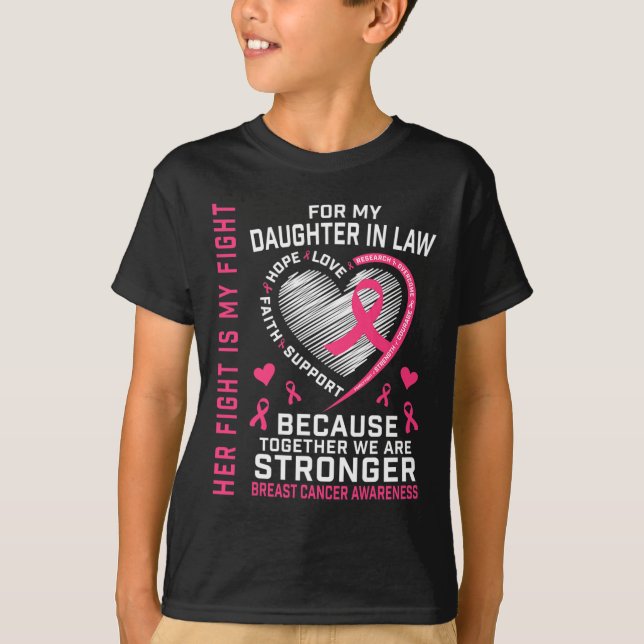 I Wear Pink For My Daughter In Law Breast Cancer H T-Shirt (Front)