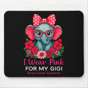 I Wear Pink For My Gigi Elephant Breast Cancer Awa Mouse Mat