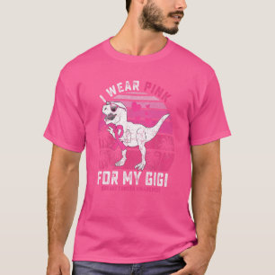 I Wear Pink For My Gigi Rex Dinosaur Ribbon Toddle T-Shirt