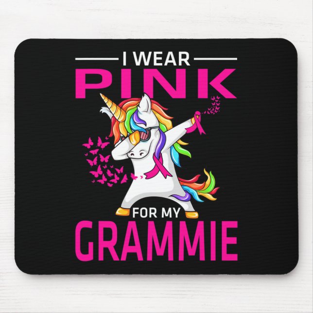 I Wear Pink For My Grammie Breast Cancer Awareness Mouse Mat (Front)