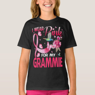 I Wear Pink For My Grammie Hummingbird Breast  T-Shirt