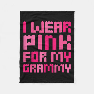 I Wear Pink For My Grammy Block Building Boys Brea Fleece Blanket