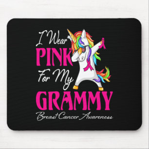 I Wear Pink For My Grammy Unicorn Breast Cancer Aw Mouse Mat