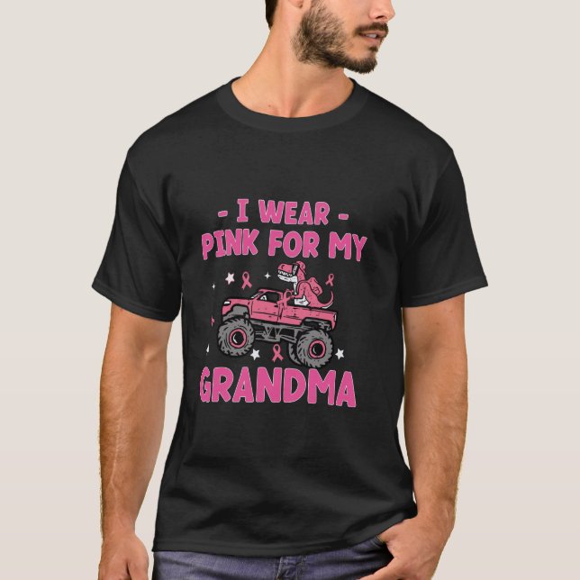 I Wear Pink For My Grandma Breast Cancer Awareness T-Shirt (Front)