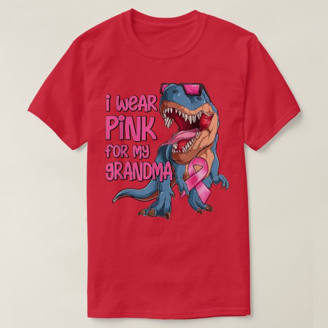 I Wear Pink For My Grandma Breast Cancer Awareness T-Shirt (Design Front)