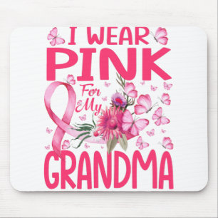 I Wear Pink For My Grandma Butterfly Breast Cancer Mouse Mat