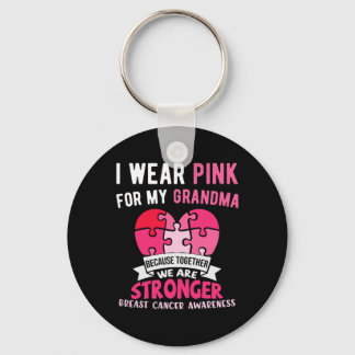 I Wear Pink For My Grandma Elephant Breast Cancer  Key Ring