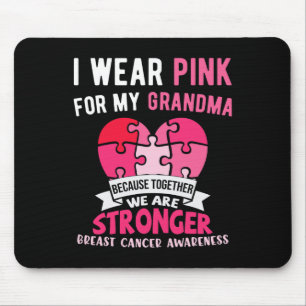 I Wear Pink For My Grandma Elephant Breast Cancer  Mouse Mat