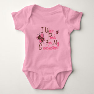 I Wear Pink For My Grandmother 22 BREAST CANCER Baby Bodysuit