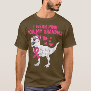 I Wear Pink For My Mama Breast Cancer Dino Pink Ri T-Shirt