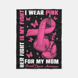 I Wear Pink For My Mum Breast Cancer Awareness Box Fleece Blanket