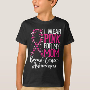 I Wear Pink For My Mum Breast Cancer Awareness Hea T-Shirt