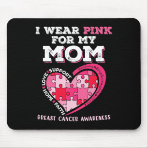 I Wear Pink For My Mum Breast Cancer Awareness Kid Mouse Mat