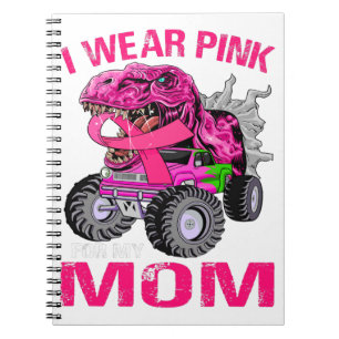 I Wear Pink For My Mum Breast Cancer Monster Truck Notebook