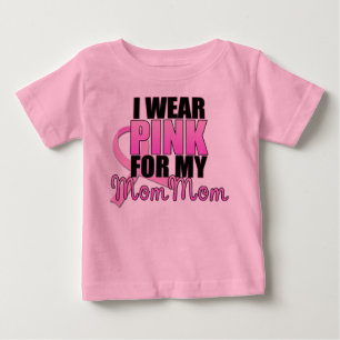 I Wear Pink for My Mum Mum - Breast Cancer Baby T-Shirt