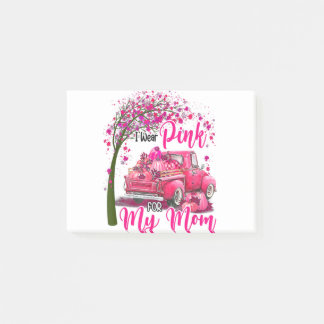 I Wear Pink For My Mum Ribbon Truck Breast Cancer Post-it Notes