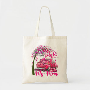 I Wear Pink For My Mum Ribbon Truck Breast Cancer Tote Bag