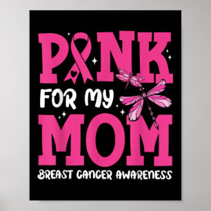 I Wear Pink For My Mum Support Breast Cancer Aware Poster