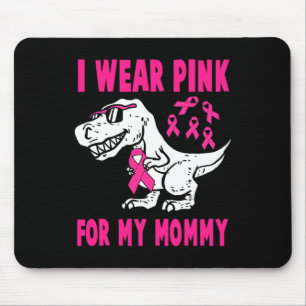 I Wear Pink For My Mummy T-rex Dinosaur Ribbon Tod Mouse Mat
