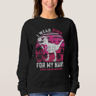I Wear Pink For My Nany Rex Dinosaur Ribbon Toddle Sweatshirt