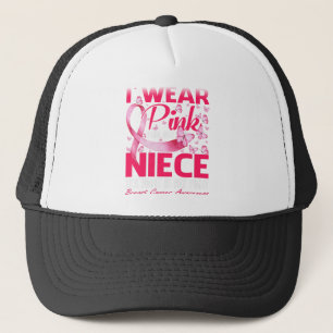 I Wear Pink For My Niece Breast Cancer Awareness Trucker Hat
