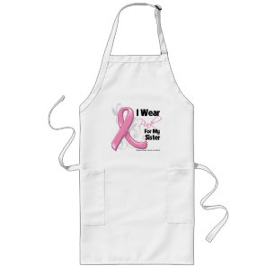 I Wear Pink For My Sister - Breast Cancer Awarenes Long Apron
