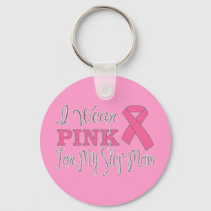 I Wear Pink For My Step-Mum (Pink Ribbon Vers. C) Key Ring