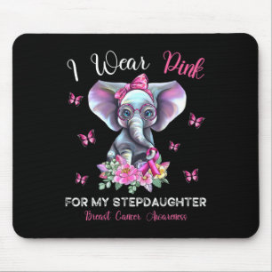 I Wear Pink For My Stepdaughter Breast Cancer Awar Mouse Mat