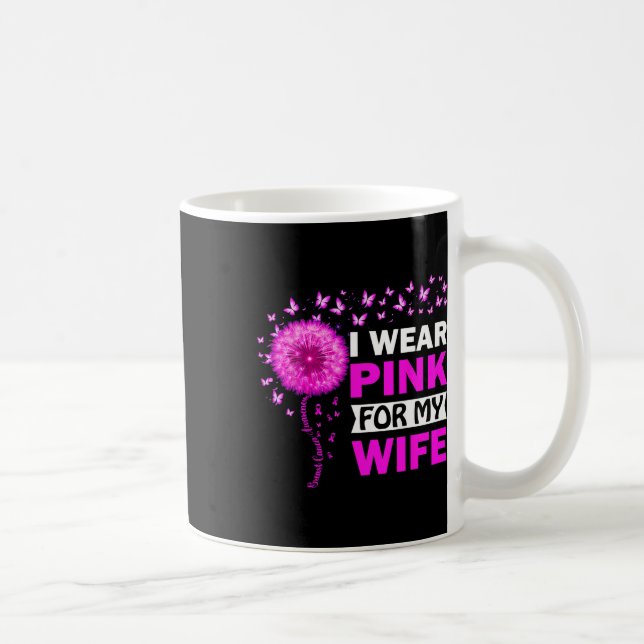 I Wear Pink For My Wife Breast Cancer Awareness  Coffee Mug (Right)