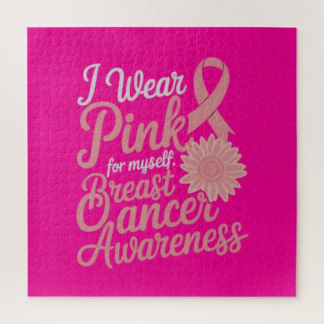 I Wear Pink for Myself – Breast Cancer Awareness  Jigsaw Puzzle (Vertical)