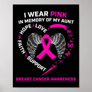 I Wear Pink In Memory Of My Aunt Breast Cancer Awa Poster